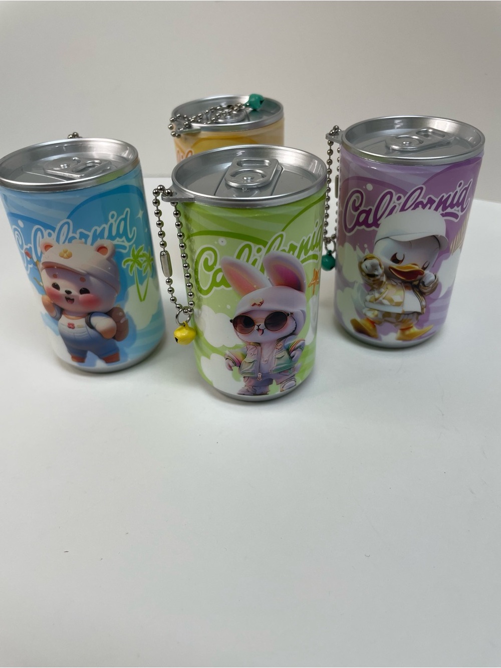 Wet Wipes Keychain - Assorted Pastel Colors Cans. Set of 4 - Picture 3 of 3